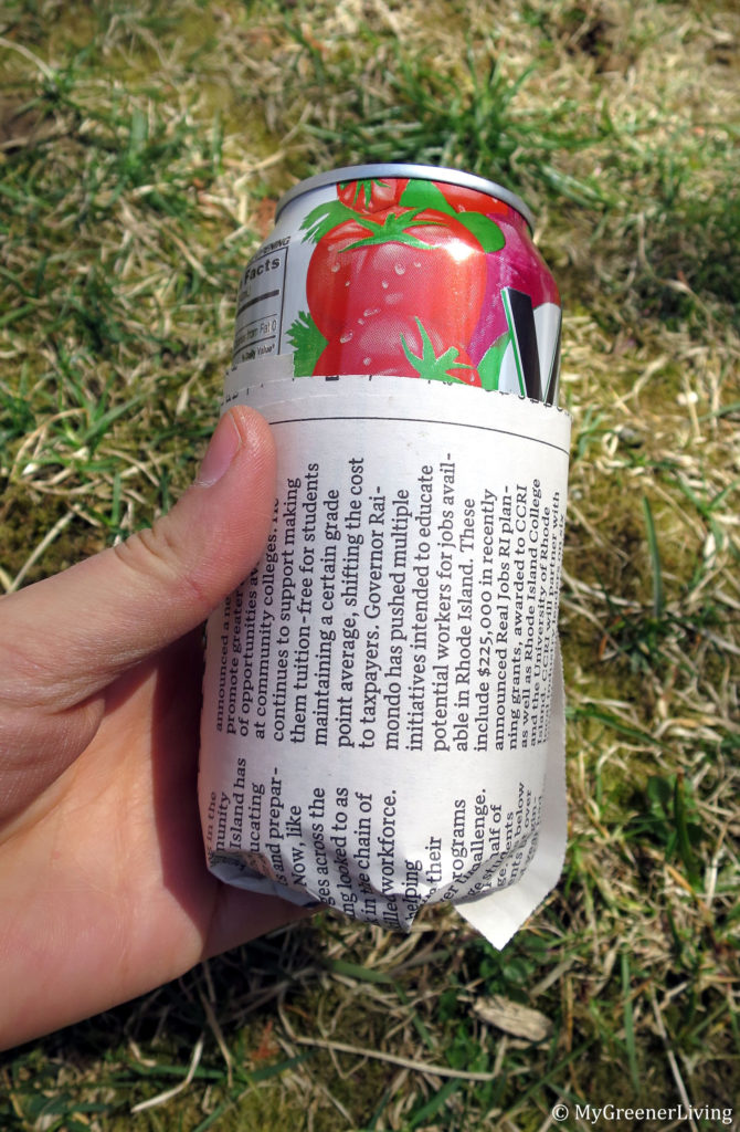 newspaper seed starter rolled around can